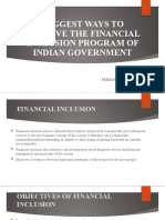Suggest Ways To Improve The Financial Inclusion Program of Indian Government