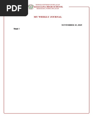 Weekly Journal Template