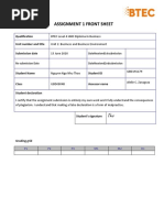 Assignment 1 Front Sheet: Qualification Unit Number and Title Submission Date