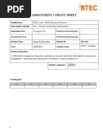 Assignment 1 Front Sheet: Qualification Unit Number and Title Submission Date