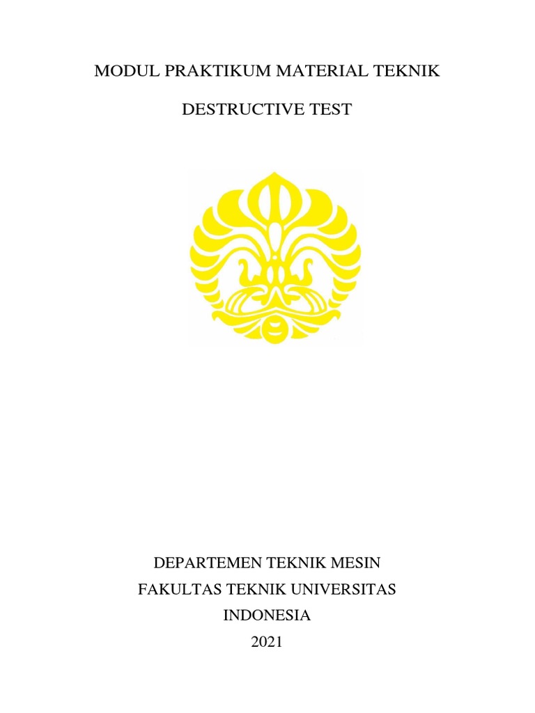 Modul Praktikum Material Teknik Destructive Test Pdf Metode Bahan