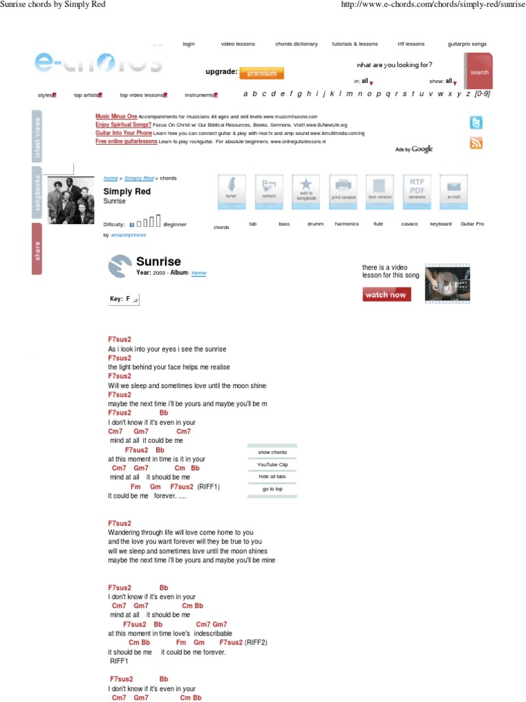 Sunrise Norah Jones Chords Sheet and Chords Collection