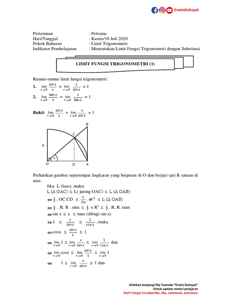 Modul 1 - Limit Fungsi Trigonometri 1 | PDF