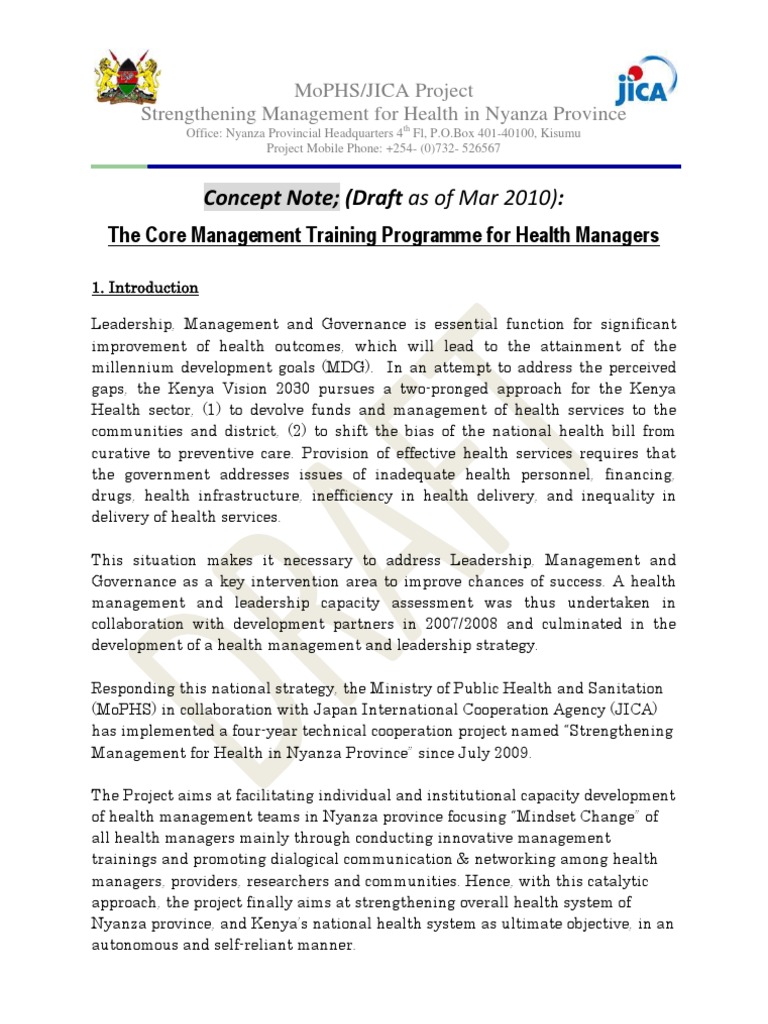 Concept Note - Core Managemnet Training Programme - 20100309 | PDF ...