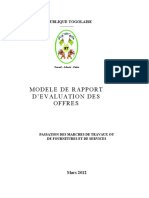 Modele Rapport Evaluation Travaux Et Fournitures Togo