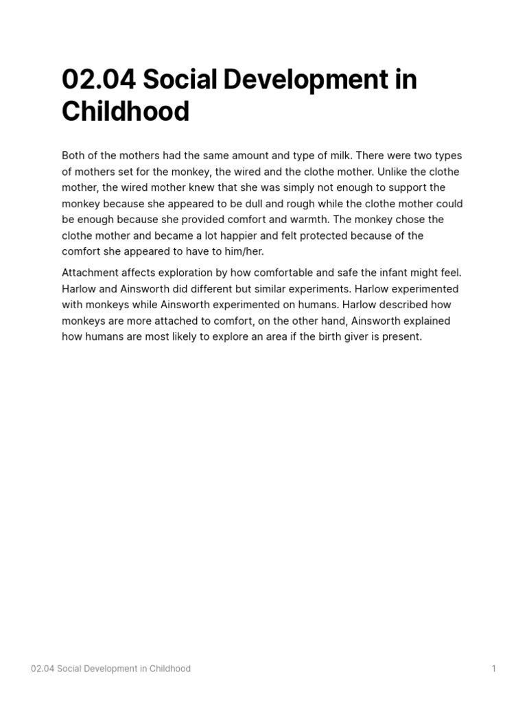 Social Development in Childhood Insights | PDF | Wellness