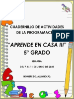 Cuadernillo de Trabajo Semana 37 Del 7 Al 11 de Junio de 2021