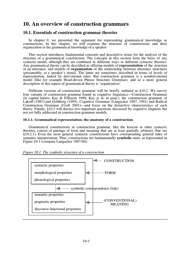 Overview of Construction Grammar | PDF | Subject (Grammar) | Syntax