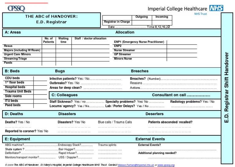The Abc of Handover: E.D. Registrar A: Areas Allocation | PDF ...