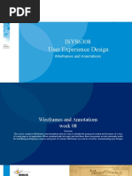 ISYS6308 User Experience Design: Wireframes and Annotations