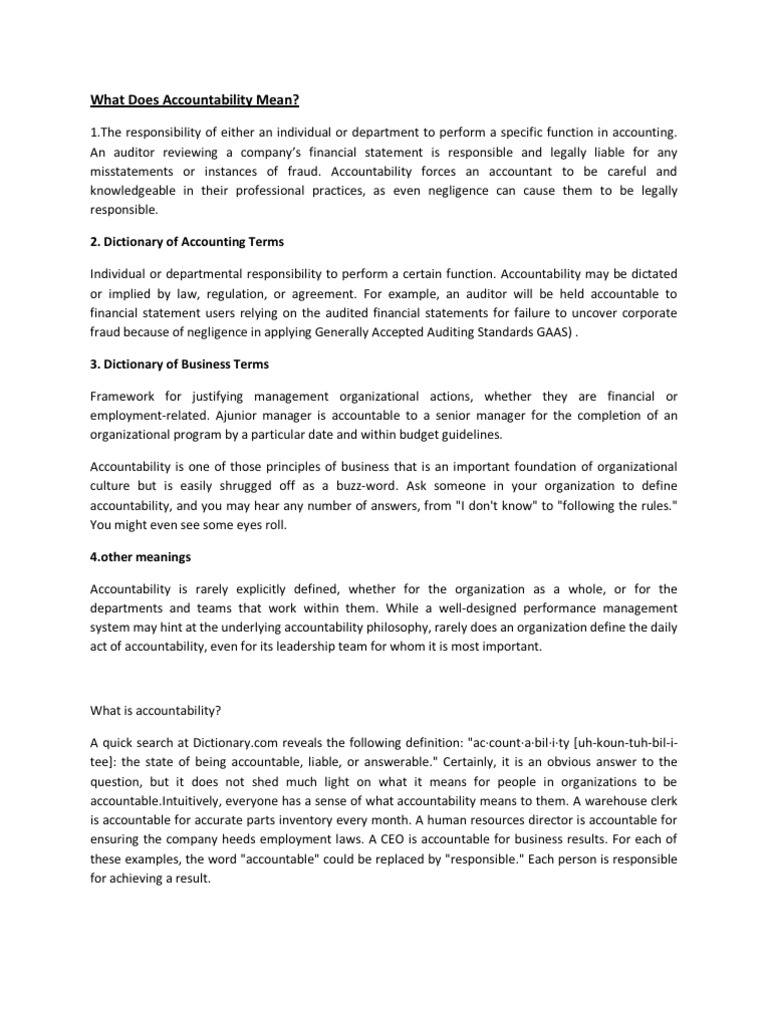 Accountability in Auditing Practices | PDF | Financial Audit | Audit