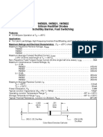 1N5820, 1N5821, 1N5822 Silicon Rectifier Diodes Schottky Barrier, Fast Switching