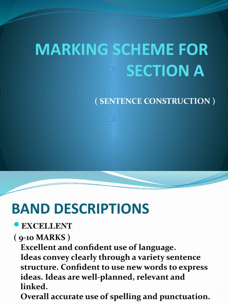 Marking Scheme for Sentence Construction | PDF | Language Arts & Discipline