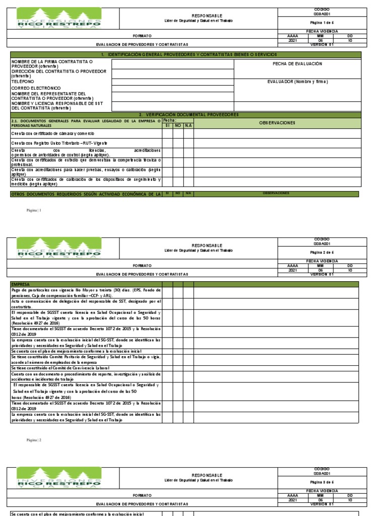 Criterios de Evaluación de Proveedores ISO 9001 | PDF | Bienestar ...