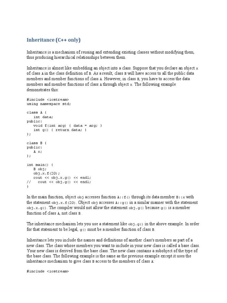 Multiple Inheritance | PDF | Class (Computer Programming) | C++
