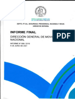 Informe Final 899-19 Dirección General de Movilización Nacional Proceso de Inscripción, Custodia y Destrucción de Armas