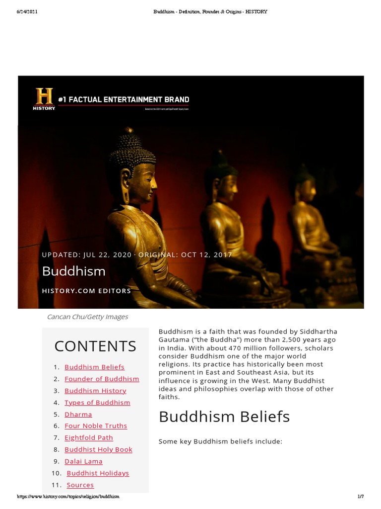 Buddhism Definition Founder Origins History Pdf Gautama
