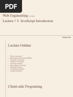 Web Lecture # 3 (Javascript Introduction)