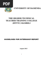 Guidelines For ENSET Internship Report