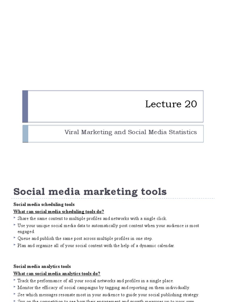 Viral Marketing and Social Media Tools | PDF | Social Media | Popular ...