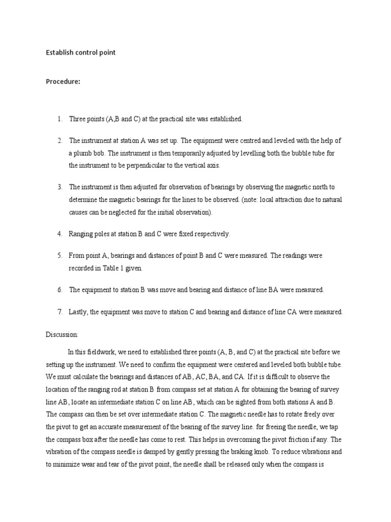 Establishing Survey Control Points | PDF | Science & Mathematics