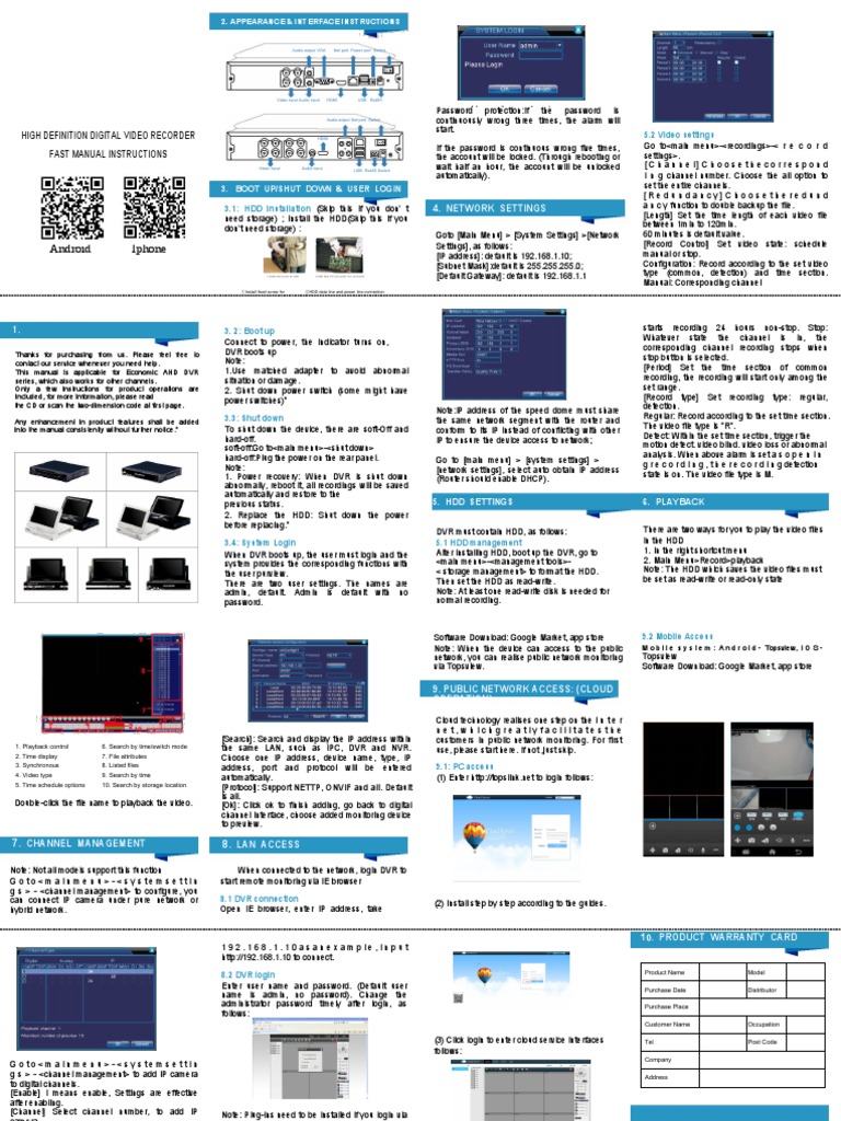 AHD DVR User Manual and Setup Guide | PDF | Digital Video Recorder ...