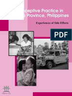 Contraceptive Practice in Quirino Province, Philippines: Experiences of Side Effects