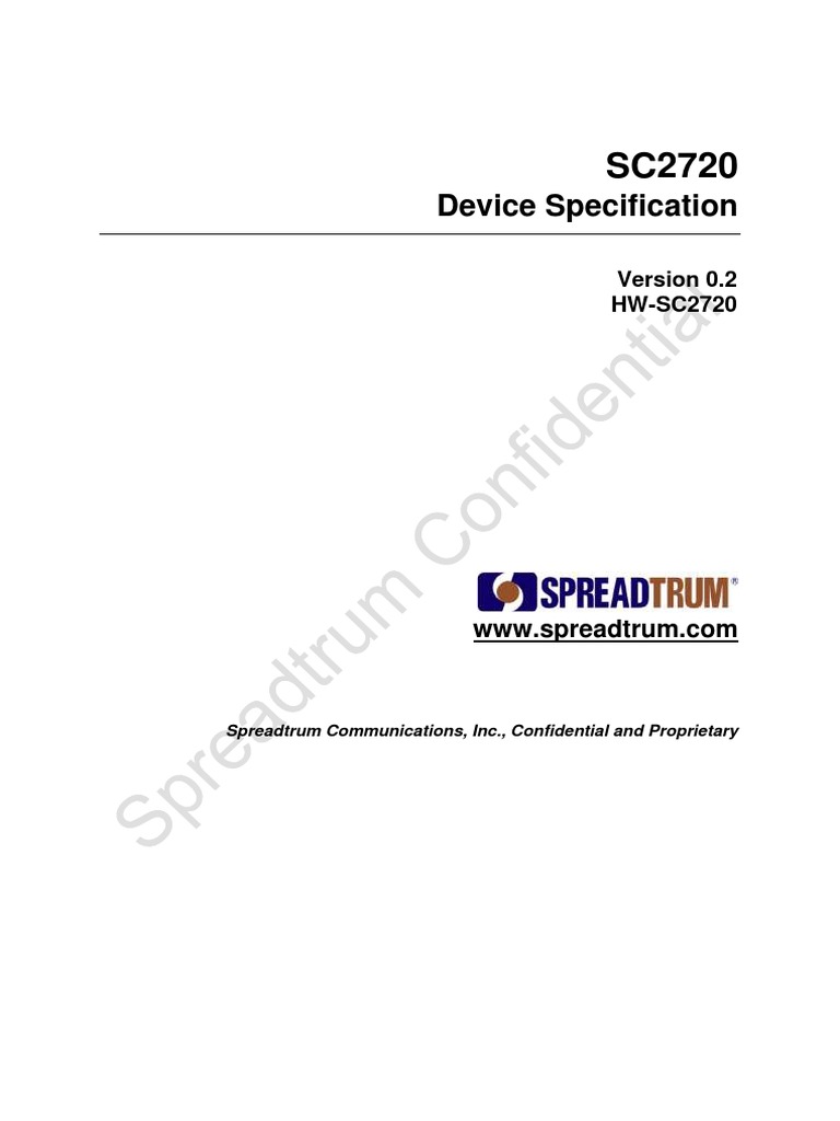 SC2720 Device Specification - V02 | PDF | Battery Charger | Analog To ...