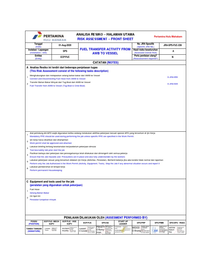 Fuel Transfer Risk Assessment Guide | PDF | Business