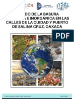 Actividado. Trabajo de Investigación Olvido de La Basura Orgánica e Inorgánica en Las Calles de La Cuidad y Puerto de Salina Cruz, Oaxaca