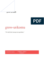 Grow-Urikomu: "We Deal Fresh, Homegrown Ingredients."