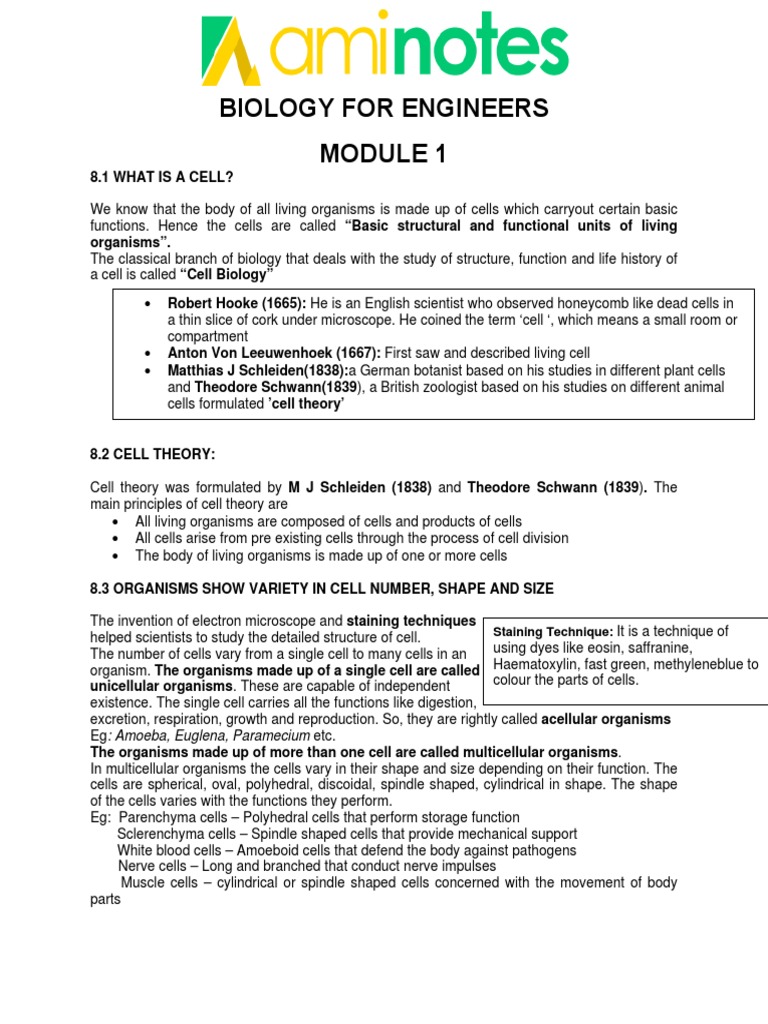 Module I-Cocepts in Biology | PDF | Cytoplasm | Cell (Biology)