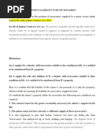 The Provision Relating To The Position of Necessaries Supplied To A Minor Occurs Under Section 68 of The Indian Contract Act, 1872