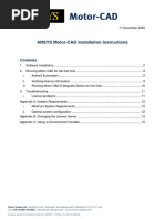 ANSYS Motor-CAD Installation Instructions