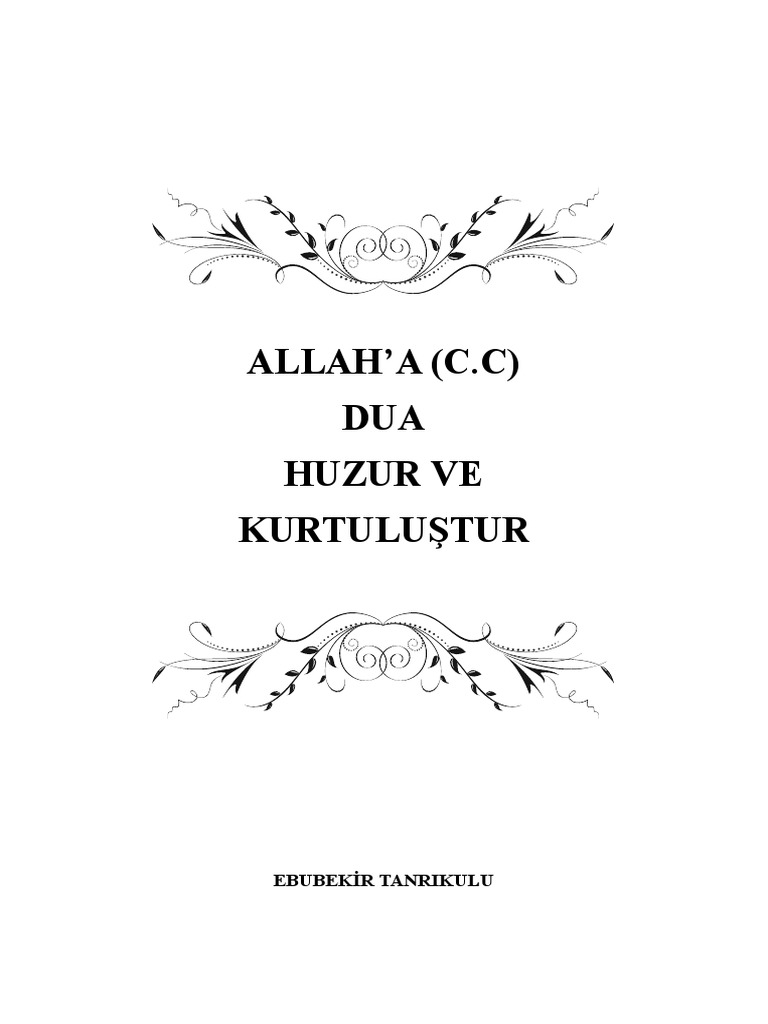 Allah A Cc Dua Huzur Ve Kurtulutur Pdf