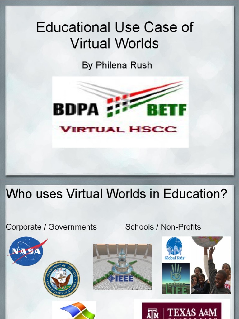 Educational Use Case of Virtual Worlds | PDF | Virtual World | 3 D ...