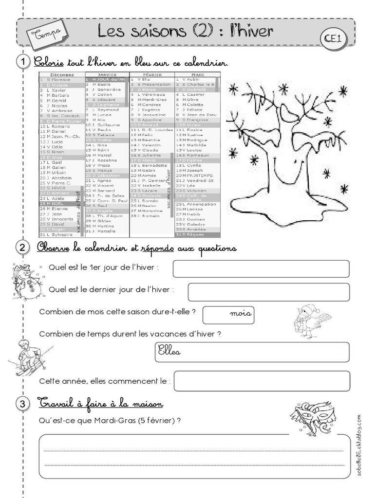 L Hiver Ce1 Pdf