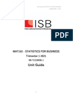 MAT102 - Statistics For Business - UEH-ISB - T1 2021 - Unit Guide - SB1