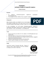 Experiment 7 Preparation and Relative Stability of Copper (II) Complexes