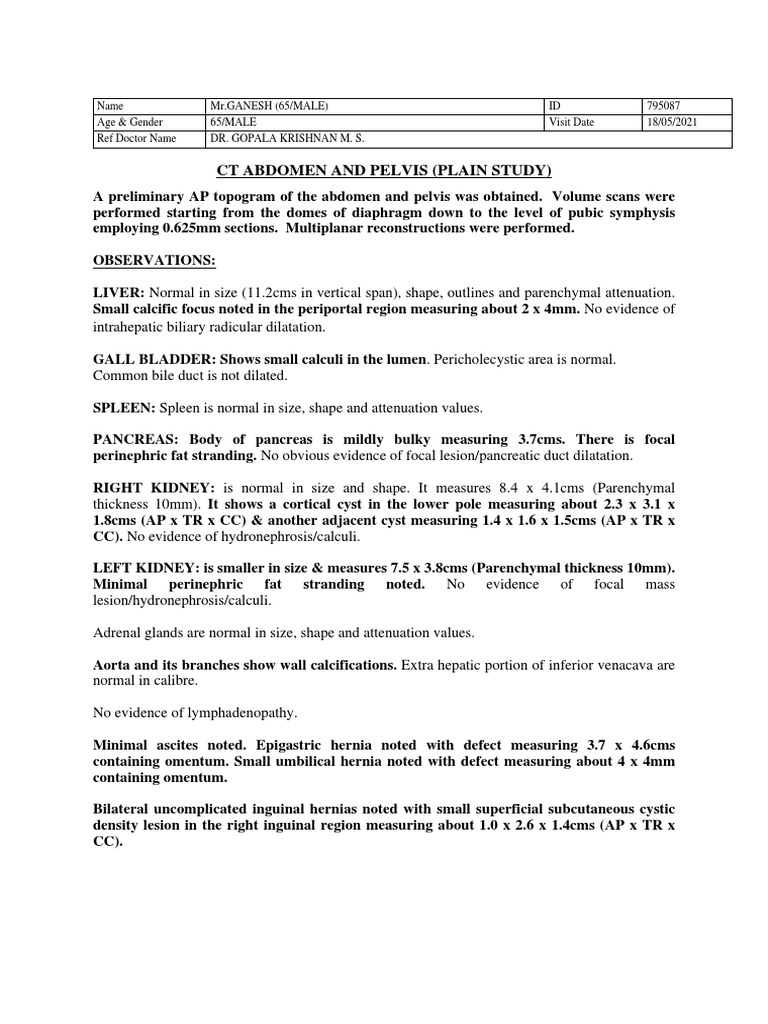 CT Reports | PDF | Liver | Abdomen