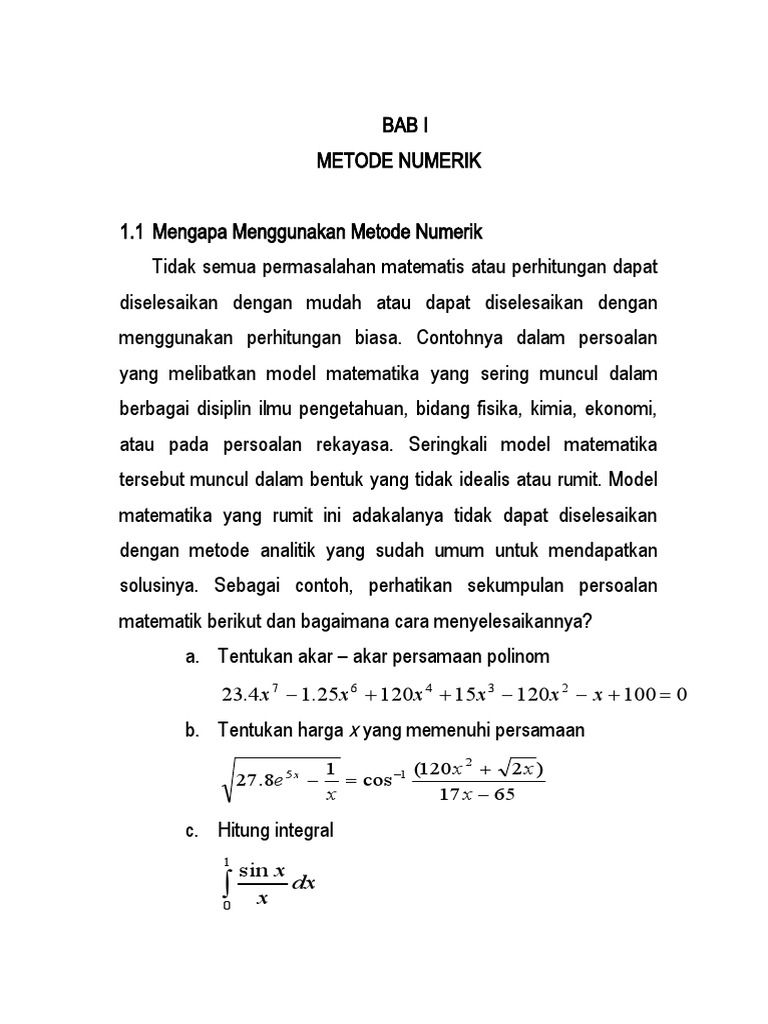 Metode Numerik | PDF | Metode & Bahan Ajar | Komputer