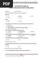 Download EMPLOYEE RETENTION STRATEGY Questionnaire by Swapna Chinnam SN51289915 doc pdf