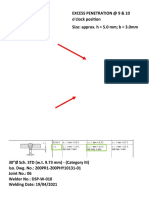 Excess Penetration at 9 & 10 O'clock Position Size: Approx. H 5.0 MM B 3.0mm