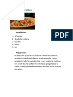 Receta de Un Pebre Chileno