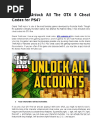 GTA 5 PC All cheat codes | PDF