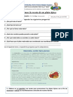 MIERCOLES 23 DE JUNIO Hoja de Aplicacion Elaboramos La Receta de Un Plato Típico