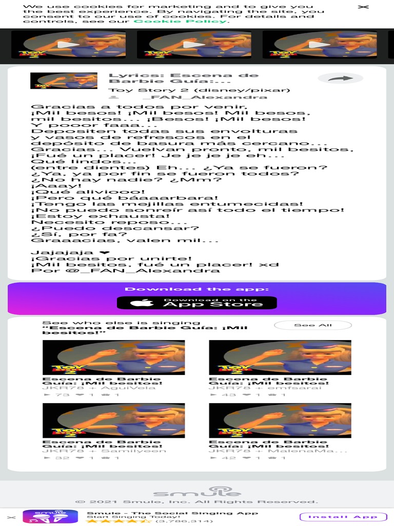 Escena de Barbie Guía ¡Mil Besitos! Lyrics and Music by Toy Story 2