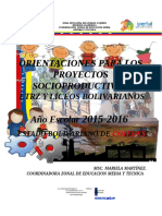 Orientaciones para Los Pryectos Socioproductivos en Etrz y Liceos Boli