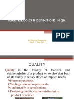 Terminologies & Definitions in QM: B.S Electrical Engineering Dated: 3 June, 2014