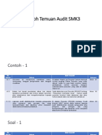 Contoh Temuan Audit SMK3